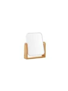 Espejo de maquillaje con base de bambú natural, aumento de 1x/3x, espejo de aumento giratorio de doble cara a 360 grados, decoración de tocador, oficina, habitación, regalo de belleza, maquillaje, barato, decoración de habitación, tocador, viaje, dormitorio, accesorios de maquillaje, espejo, espejo de tocador, mini espejo, espejo compacto, espejo pequeño, espejo de mano