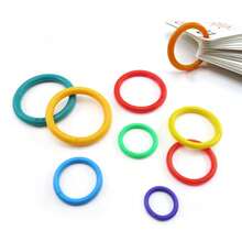 50 piezas de anillos sueltos de plástico de colores surtidos para carpetas de anillas, anillos para tarjetas, útiles escolares y herramientas de lectura, de vuelta al colegio - Multicolor - Ver 11