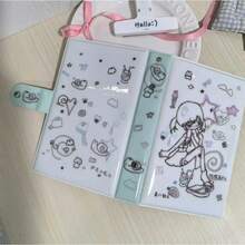 6-Ring PVC Notebook Binder For Photo Cards, Loose Leaves, Personal Planner For Women And Girls, With 20 Pieces, 120 Pockets, 3-Inch Pages - 天藍色 - 查看 2