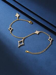 1 件铜材质时尚立体几何设计多层手链，适合女性日常和派对佩戴 - 029007 - 查看 2