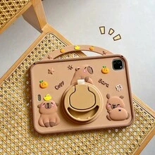 1 件可爱熊设计（无笔）iPad 保护壳，适用于 iPad 7/8/9、iPad Air 5/4/3 第 9 代 10.2 英寸、iPad Pro 11 英寸、iPad Air 6 2024，硅胶全覆盖 - 粉色 - 查看 5