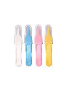 4件套新生儿清洁镊子、耳部清洁夹套装、婴儿吸耳器，用于清除鼻涕、清洁耳道和耳垢。婴儿护理工具。适用于新生儿和婴幼儿。