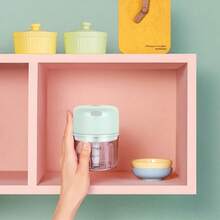 Mini Picadora De Ajo Eléctrica Portátil Molinillo De Grado Alimenticio De Acero Inoxidable - Verde - Ver 3