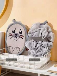 1pc Baby Bathing Essentials - 2-In-1 Scrub Sponge & Bath Flower, Anti-Slip Baby Bath Gloves, Thick Hanging Design, Soft & Non-Shedding Bath Sponge, 2-Sided Baby Bath - Multicolor - View 11