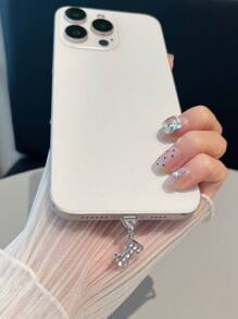 1 pieza Enchufe antipolvo enchapado, diseño de letra A-Z con diamantes lindos, aplicable para interfaz Tipo-C y Lightning