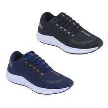 KIT OF 2 SPORTS SNEAKERS! RUNNING, GYM, WALKING, EVERYDAY, GREAT QUALITY! IMMEDIATE SHIPPING - SH NEGRO+SH AZUL MARINO - Ver 2