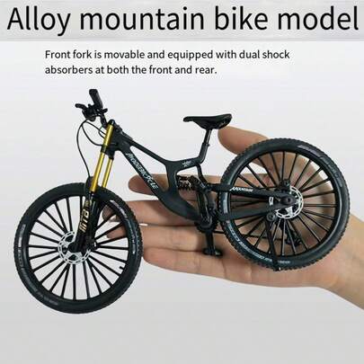 Upgraded Dual Shock Absorber Alloy Downhill Soft Tail Mountain Bike, Unisex Mountain Bike Model Ornament