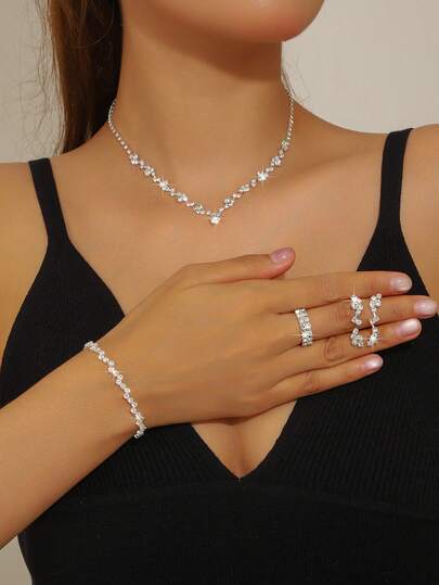 经典优雅新娘婚礼简约珠宝项链套装情人节配饰