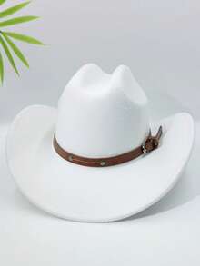 1 buc. Pălărie de cowboy unisex retro western, potrivită pentru bărbați și femei, design sofisticat cu cataramă, ideală pentru activități casual, în aer liber, petreceri, baruri, ciclism, drumeții și sărbători - Stil clasic - Vizualizare 7