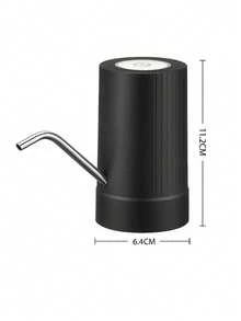 Dispensador de agua eléctrico recargable USB para garrafón portátil compacto accesorio cocina hogar diseño práctico compatible botella estándar carga rápida eficiente. - Negro - Ver 8