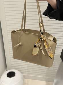 全新奢华图案百搭女士单肩托特包 - 卡其色 - 查看 11