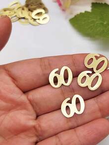400 lembar Konfeti Foil Metalik, Desain Peringatan Ulang Tahun ke-60, Cocok untuk Dekorasi Pesta Ulang Tahun/Pernikahan/Ulang Tahun ke-60 - 60 tahun - View 3