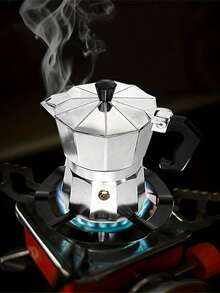 Soporte de acero inoxidable para cafetera, estante para cafetera - Soporte redondo para estufa de gas, soporte multifuncional para cafetera Moka y espresso, adecuado para estufa de gas, accesorios de cocina, accesorios de café