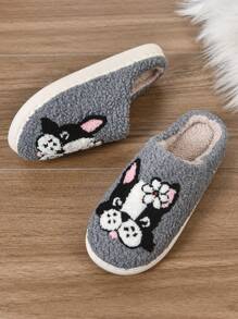 Men's Cartoon Couple Warm Slippers, Women's Indoor Spring Autumn Winter, Home Anti-Slip Thick-Sole Plush Fleece Winter Slippers