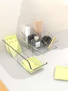 1pc Transparent Desktop TV Remote Control Holder, Plastic Remote Control Storage Box