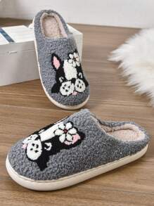 Men's Cartoon Couple Warm Slippers, Women's Indoor Spring Autumn Winter, Home Anti-Slip Thick-Sole Plush Fleece Winter Slippers