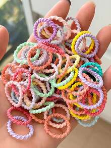 100pcs Colorful Hair Ties, Non-Damaging & Non-Slip Hair Ties, Cute Hair Scrunchies Suitable For Daily Wear & Commuting ,Hair Rope Ponytail Head Accessories