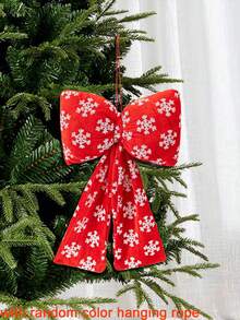 1pc Shining Christmas Embroidered Snowflakes Bow Hanging Ornaments,Colorful Bow With Sequins Design,Green/Red/Golden Color For Choose,Suitable For Shopping Malls, Hotels, Wedding Scene Decoration,Christmas Decor, Home Decor, Christmas Tree Decor,Indoor /Outdoor Decor,Garden Decor,Living Room Decor, Parties Decor, Bow Decor,Bow Party Decor,Christmas Decor Home,Christmas Ornaments For Tree,Patio Decor Christmas Decorations Winter
