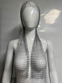 1 peça 65 cm brilhante strass decoração feminina chapéus escolares lenço de cabeça rave boate bonés