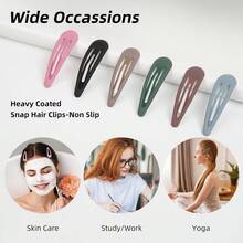 Exquisite Hair Clip36 PCS Snap Hair Clips 1.89 Inch Metal Tear Drop Hair Barrettes Drip Coated Hair Clips For All Hair Types Hair Accessories For Women GirlsMatt Colors - Màu mờ - Xem 7
