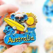 1pc Resin Australia Koala, Rainbow Parrot, Melbourne Flinders Train Station, And Penguin 3D Fridge Magnet, Travel Landmark Souvenir Decoration, Travelling Gift - Multicolor - View 19