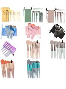 New8/13-Piece Four Seasons Makeup Brush Set - Ultra-Soft Fiber Hair Powder Foundation And Contour Brush Makeup Tools - Comes With A Fleece Bag