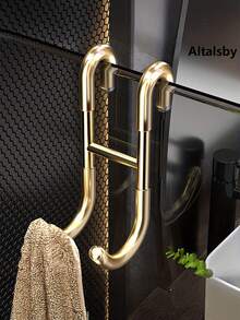 1pc Stainless Steel Towel Hook, Punch Free Bathroom Partition Hook, Heavy Duty Hook Rack For Robe, Towel, Over The Door Hook For Bathroom, Kitchen Multi-Scale Use, Bathroom Accessories - Multicolor - View 8