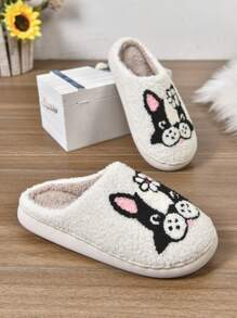 Men's Cartoon Couple Warm Slippers, Women's Indoor Spring Autumn Winter, Home Anti-Slip Thick-Soled Plush Fleece Winter Slippers