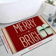 1pc Home Decor, Snowman & Christmas Tree Pattern Print, Christmas, Christmas Gift, Christmas Decoration, Diatomite Kitchen Carpet, Kitchen Mat, Rug, Rectangle Carpet, Suitable For Living Room, Bedroom, Hallway, Bathroom, Laundry Room - Polyester Carpet, Suitable For Indoor And Outdoor Home Decor