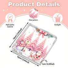 1 pezzo, Decorazione natalizia piatta 2D, albero di Natale rosa con scene di pupazzo di neve e slitta di Babbo Natale - Elegante decorazione piatta 2D per desktop, libreria, feste - Senza elettricità necessaria, regalo perfetto per Natale e Ringraziamento per mamma, nonna, figlia, zia