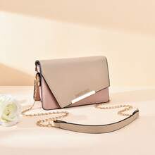 Women Shoulder Bags - 卡其配粉紅色 - 查看 5