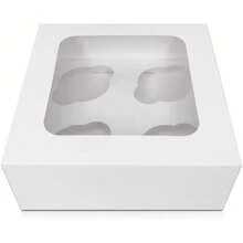 25 X White Cupcake Boxes - 4 Holes - 1 - View 1