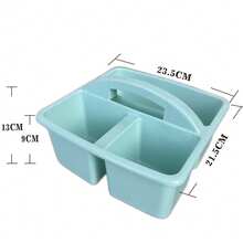 6 pièces Boîte de rangement de style bohème en plastique avec 3 compartiments et poignée. Boîte de rangement portable polyvalente pour la classe, le bureau, les fournitures scolaires, les crayons, les documents, les outils