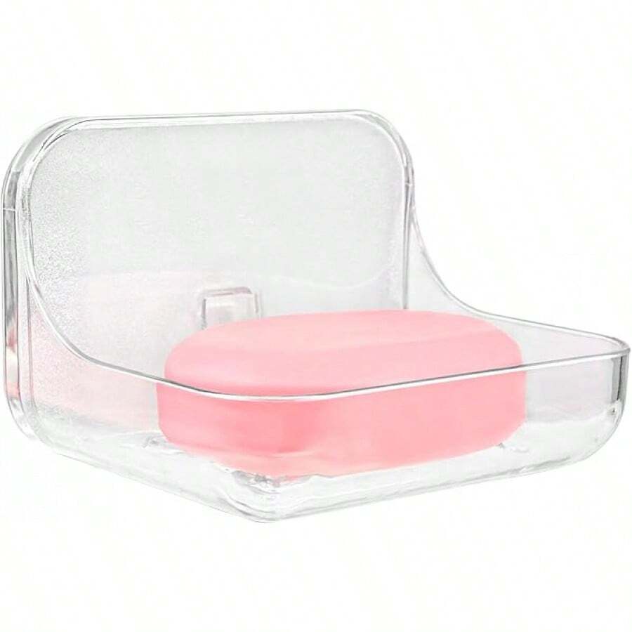 Wall Mounted Soap Dish, Shower Soap Draining Storage Box, Special Soap Stand For Sanitary Ware, Save Space Punch Free Soap Holder For Bathroom, Washstand (Clear)