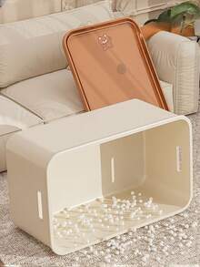 1件桌面收纳盒，杂物，玩具，零食，带盖储物篮，大容量整理盒，塑料长方形收纳盒，用于桌面整理，小物品收纳盒 - 彩色 - 查看 10