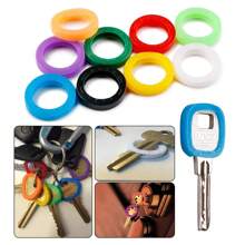 10 pièces Bague de reconnaissance de clé de couleur aléatoire/Couvre-clé de couleur, Couvre-clé en silicone, Cadeaux pour les membres de la famille, Le cadeau parfait convenant aux hommes et aux femmes