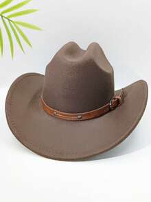 1 buc. Pălărie de cowboy unisex retro western, potrivită pentru bărbați și femei, design sofisticat cu cataramă, ideală pentru activități casual, în aer liber, petreceri, baruri, ciclism, drumeții și sărbători - Stil clasic - Vizualizare 3