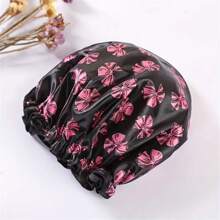 1pc High Quality Double-Layer Shower Cap With Floral And Polka Dot Print - Elegant Outer Layer And Premium Inner Lining, Fashionable Bathing Accessory For Men And Women, Suitable For Wet Environments | Elegant Shower Cap | Secure Fit Design, Shower Supplies (The Product May Have Slight Color Differences Due To Photography, Lighting, And Display, Please Refer To The Actual Item)