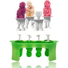 EOPZombie Popsicle Mold Set 4 Pieces Homemade Silicone Popsicle Maker Kid Easy Release Ice Cream Molds Reusable DIY Pop Molds  Zombie - 綠色 - 查看 1