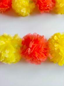 1 件橙色花环，婚礼场地装饰，墨西哥/节日庆典花，派对用品，人造花环 - 彩色 - 查看 6