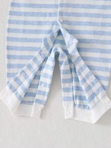 Baby Jumpsuit, Newborn Infant Jumpsuit, Blue Bear Print Spring/Autumn Snap-Up Jumpsuit, Unisex