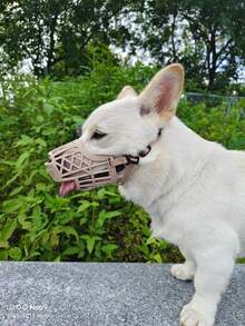 New Soft TPE Material Anti-Bite Anti-Bark Anti-Chew Dog Muzzle, Breathable & Water Drinking Friendly - Beige - View 11