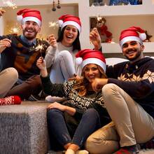 10-100pcs Non-Woven Santa Claus Hats, Adult Christmas Hats, Christmas New Year Party Holiday Decorations, PP Material, Machine Washable, Feather-Free, Suitable For Home Kitchen Party Supplies Home Decor Christmas Decorations Room Decor Winter