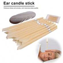 2/5/10/25pcs Ear Cleaning Sticks Set With Ear Candles, Flame Retardant Trays And Cleaning Sticks – Soft & Safe Wax Removal Tools For Home Spa, Travel & Daily Hygiene