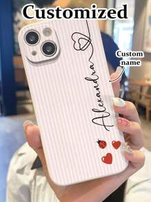1 pieza Funda protectora de teléfono a prueba de golpes con diseño de texto personalizado, estilo de rayas de gato de ojos, mate simple, compatible con iPhone 16/16 Pro Max, XR, 7/8, iPhone 15 Pro Max, 12 Pro Max, 13 Pro Max, 14 Pro Max, 13, 14, 11, 12P, 14P, 11P, 12P, XS, XR, 7/8P, 7/8 Plus, A13, 4G, A22, A21S, A51, 4G, A52, S22 Ultra, A33, 5G, Redmi 10, Redmi Note 11, 4G, Redmi 11 Lite, A53, TPU, A14, A23, S23 Ultra, S24, A14, A15, S23, A73, S25/S25 Ultra, Funda de teléfono Redmi