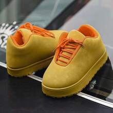 欧洲站品牌面包鞋男士小众设计低帮休闲鞋2025新款时尚百搭厚底运动鞋韩版复古嘻哈风厚底黄鞋青年石膏靴大码45 46 - 卡其色 - 查看 4