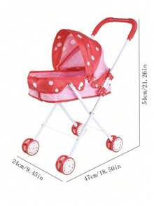 Foldable And Portable Stroller And Walker Toy, Made Of Breathable Fabric, Doll Can Make Sounds And Open/Close Eyes, Multiple Detachable Joints, Suitable For Bedroom And Living Room Use. An Eye-Catching Gift For Children On Holidays Or Birthdays, Suitable For Both Boys And Girls To Play Roleplay Games. - 彩色 - 查看 6