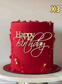 1pc "Happy Birthday" PMMA Cake Topper, Modern Letter Design Cake Decoration, Suitable For Birthday Party, Christmas, Happy Birthday Cake Gift Tower, Can Be Used For Birthday Party Decoration, Christmas, Cake Decoration, Cake Topper, Baking Supplies, Kitchen Essentials, Baking Decor, Baking Supplies, Cake Supplies, Holiday Gifts, Holiday Presents, Decorations - Style J - View 8