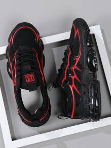 Men's Low-Top Sneakers, Casual Running Shoes, Jogging Shoes, Walking Shoes, Fashionable Gradient Red Footwear, Tennis Shoes, Streetwear - Red - View 4