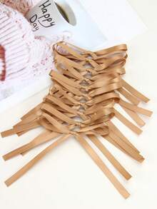 20 piezas de Bouquet de lazos de cinta, accesorio de lazo cosido a mano, lazo de clip para el cabello DIY para manualidades - Multicolor - Ver 7